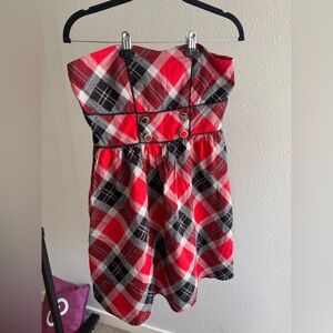 Charlotte Russe Red Black Strapless Sundress